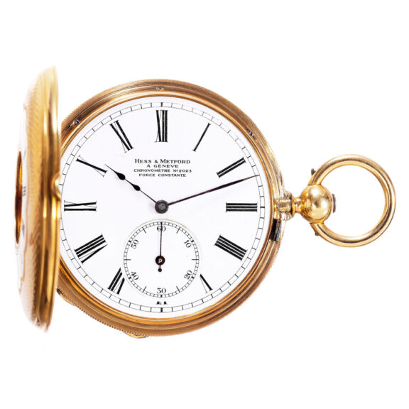 Swiss gold watch with constant force escapement Circa 1850 Swiss gold watch with constant force escapement Circa 1850