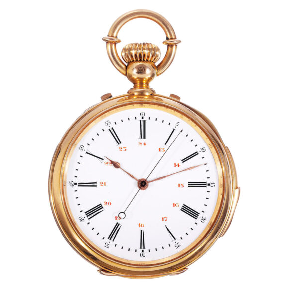 Swiss 18k rose gold repeating centre seconds lever Circa 1875