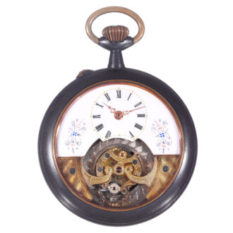 French Art Nouveau lever with visible tourbillon Circa 1906
