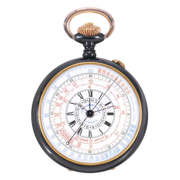 French gunmetal and gold lever chronograph watch Circa 1900
