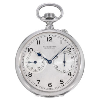 German silver lever deck watch with power reserve Circa 1942