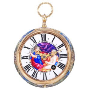 Swiss 22 Carat gold and enamel verge pendant watch Circa 1690