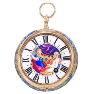 Swiss 22 Carat gold and enamel verge pendant watch Circa 1690