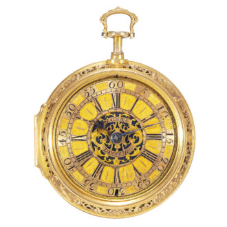 English gold repoussé repeating à tact verge watch Circa 1740