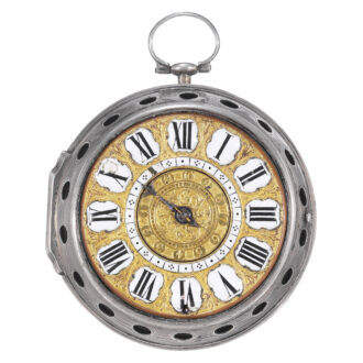 Swiss silver single handed oignon watch with alarm Circa 1680