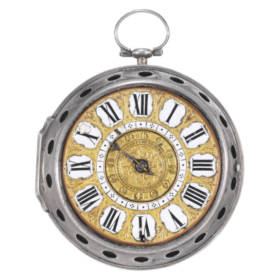 Swiss silver single handed oignon watch with alarm Circa 1680 Swiss silver single handed oignon watch with alarm Circa 1680