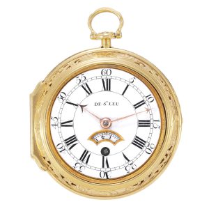 English gold pair cased repoussé verge with alarm Circa 1760