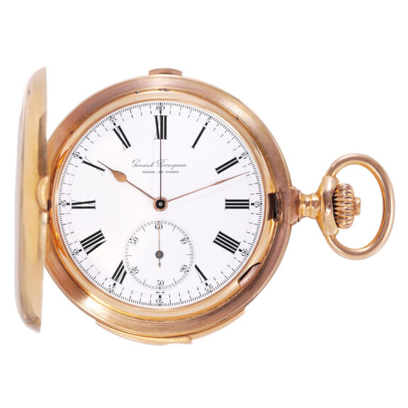 Swiss 18k gold minute repeating lever chronograph Circa 1910
