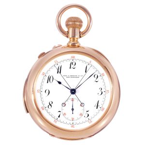 Swiss rose gold repeating split second chronograph Circa 1889