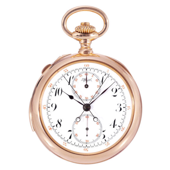 Swiss 18k gold repeating split seconds chronograph Circa 1888 Swiss 18k gold repeating split seconds chronograph Circa 1888