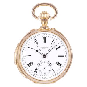 Swiss gold repeating chronometer with chronograph Circa 1910