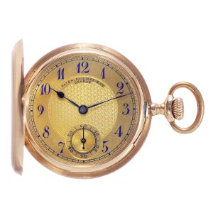 Swiss gold hunting cased lever pendant watch Circa 1909