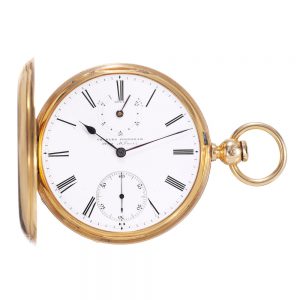 English gold lever watch with power reserve Circa 1864-1865