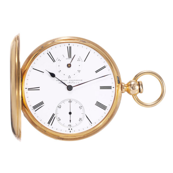 English gold lever watch with power reserve Circa 1864-1865