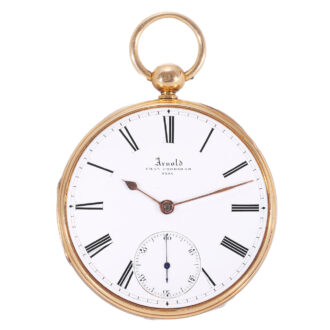 English gold open faced lever pocket watch Circa 1854-1855English gold open faced lever pocket watch Circa 1854-1855