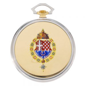Thin Swiss gold Art Deco presentation watch Circa 1931