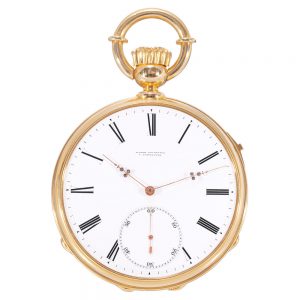 Swiss gold chronometer with one minute tourbillon Circa 1865
