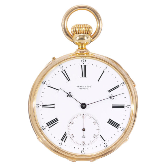 Swiss 18K gold quarter repeating lever pocket watch Circa 1870