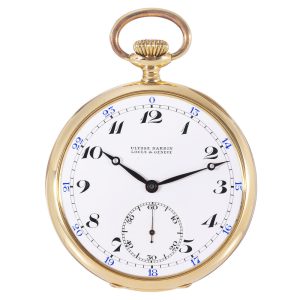 Swiss 18k gold lever dress watch with 24 hour dial Circa 1930