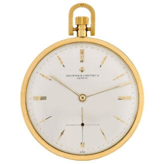 Elegant Swiss gold open faced lever dress watch Circa 1955