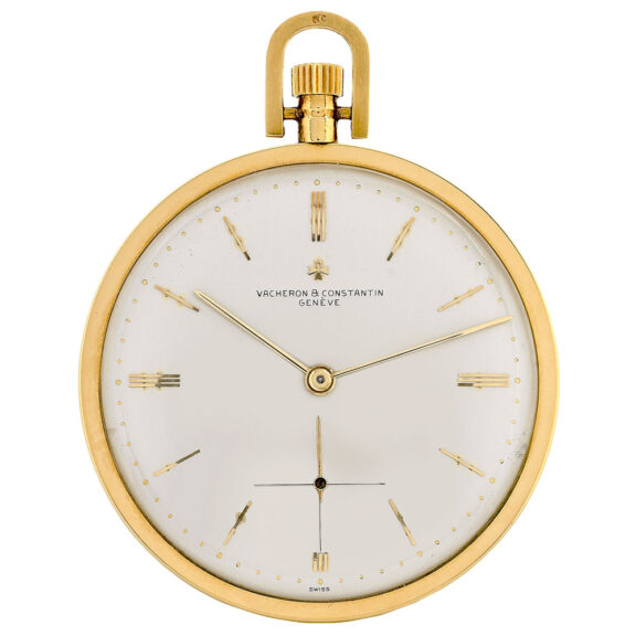 Elegant Swiss gold open faced lever dress watch Circa 1955