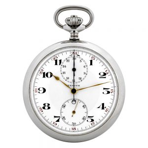 Swiss staybrite steel keyless lever chronograph Circa 1935
