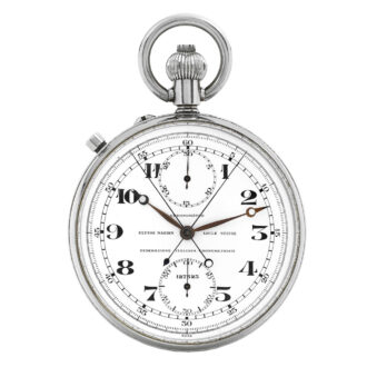 Swiss stainless steel open faced lever chronograph Circa 1956