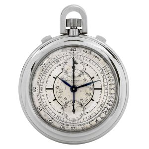 Swiss stainless steel lever chronograph with register Circa 1938