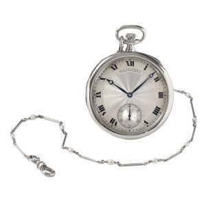 Swiss platinum lever with platinum and pearl chain Circa 1918