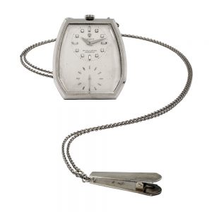 Swiss white gold lever with chain and Rolex clip Circa 1943