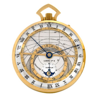Swiss 18k gold double sided astronomical watch Circa 1983