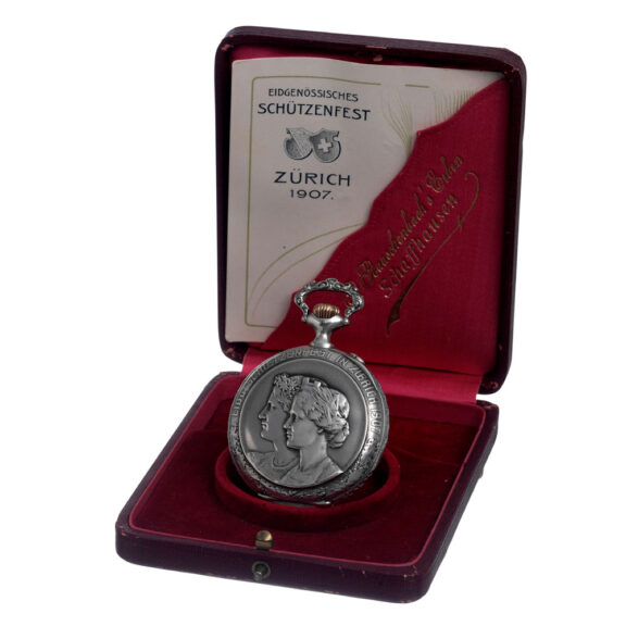 Swiss silver keyless lever with high relief cast case Circa 1907 Swiss silver keyless lever with high relief cast case Circa 1907
