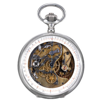 Rare Swiss silver double dialed lever chronograph Circa 1906
