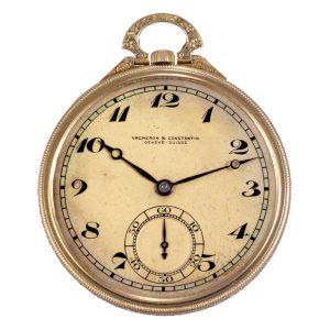 Thin Swiss gold keyless lever Art Deco dress watch Circa 1925