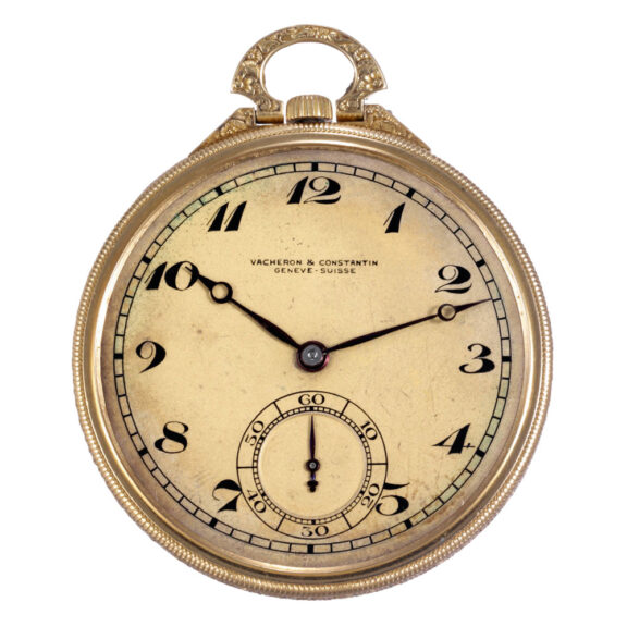 Thin Swiss gold keyless lever Art Deco dress watch Circa 1925
