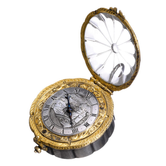 Swiss gilt brass, rock crystal and silver verge watch Circa 1640