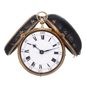English gold pair cased two train verge clockwatch circa 1725