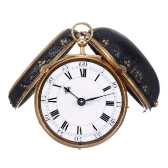 English gold pair cased two train verge clockwatch circa 1725