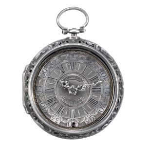 French silver pair cased repoussé verge watch Circa 1734