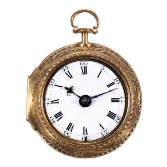 English gilt metal, gold and enamel verge watch Circa 1730