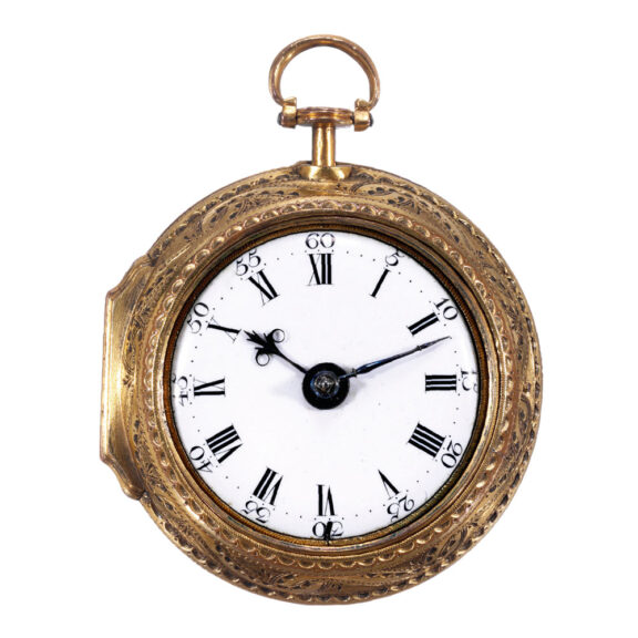 English gilt metal, gold and enamel verge watch Circa 1730