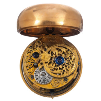 English gold pair cased verge pocket watch Circa 1723-1724