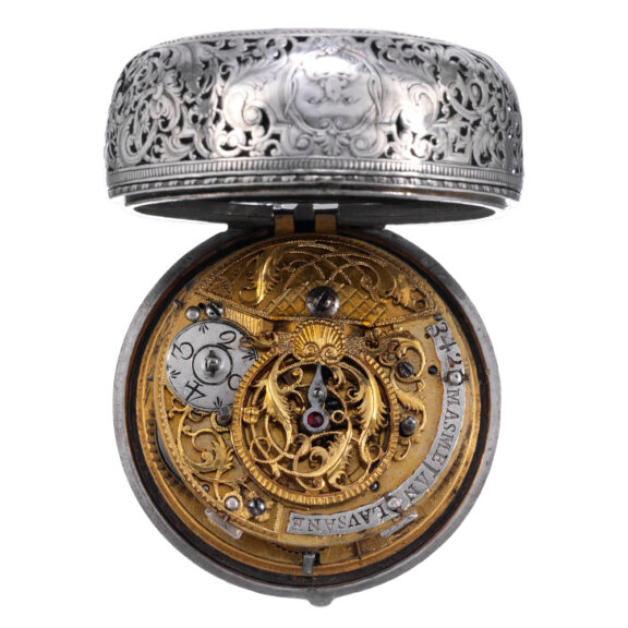 Swiss silver pair cased verge watch with alarm Circa 1720 Swiss silver pair cased verge watch with alarm Circa 1720