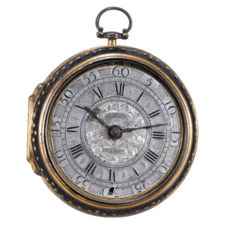 Fine Swiss gilt metal pair cased verge pocket watch Circa 1720