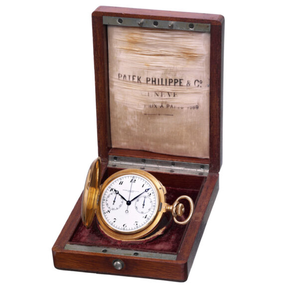 Swiss 18k gold hunting cased lever chronograph Circa 1916 Swiss 18k gold hunting cased lever chronograph Circa 1916