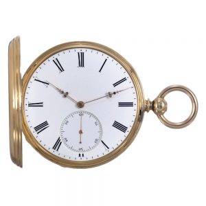 Danish 18 carat hunting cased pocket chronometer Circa 1860
