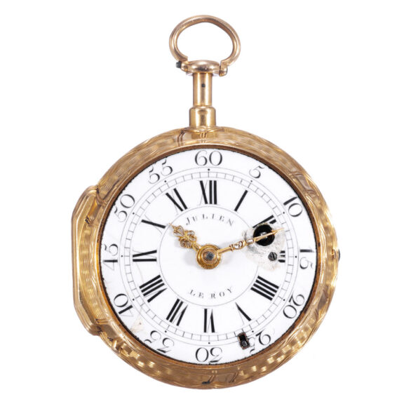 French 20 carat gold dumb quarter repeating verge circa 1750