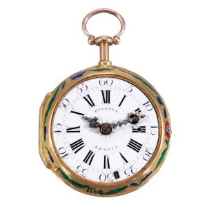 French gold, enamel, diamond set repeating verge Circa 1750