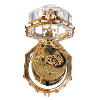 Swiss gold, champlevé and rock crystal verge Circa 1630