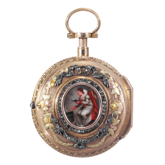 French gold and diamond set repeating verge watch Circa 1766